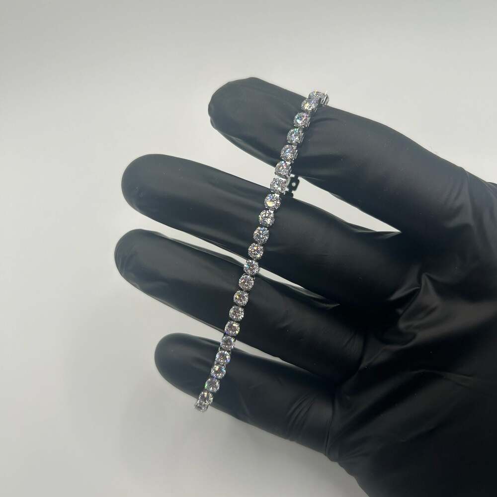 4mm Moissanite Gold Adjustable Tennis Bracelet Womens No Pass Waterproof